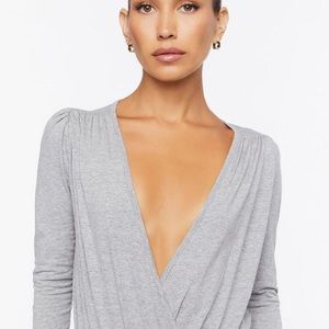 Plunging Surplice Bodysuit